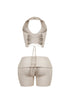 Backfire Ribbed Knit Halter Top & Shorts SET